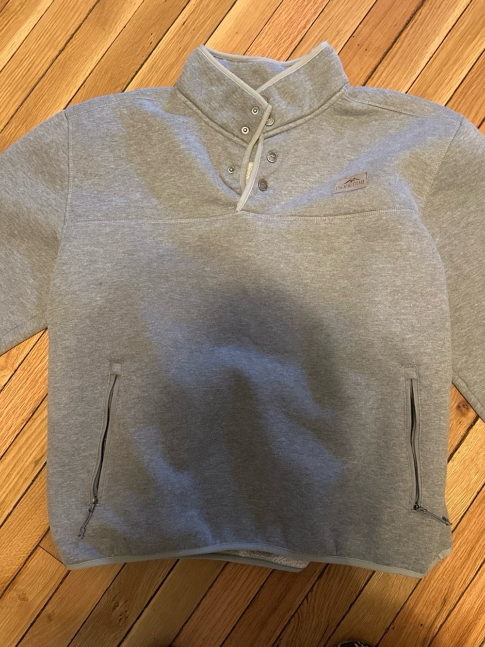 Pacific Trail Heather Gray Snap-Placket Pullover